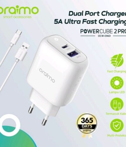oraimo PowerCube 2 Pro Type Europe Chargeur rapide intelligent pour tous les ports