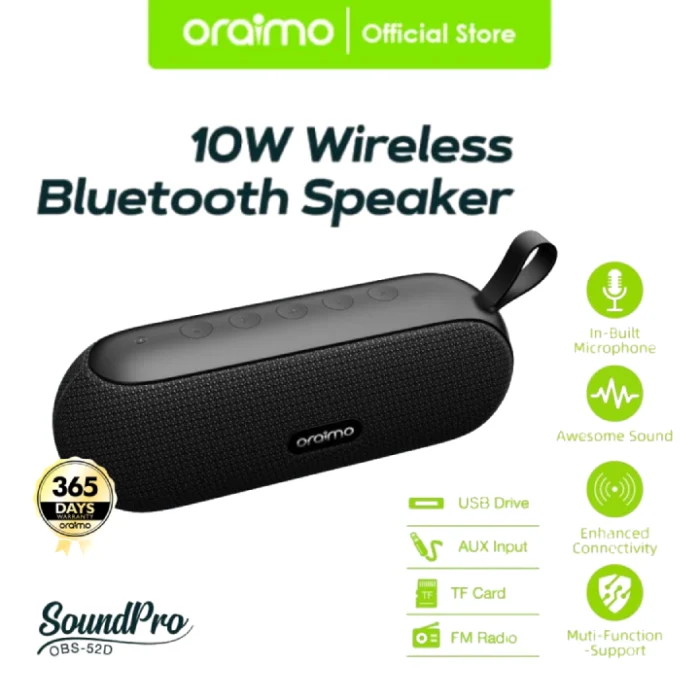 oraimo SoundPro Portable 10W Haut-parleur Bluetooth sans fil OBS-52D