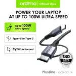 Câble de données Oraimo Pushline Type-C – Type-C 100W Ultra Charge OCD-CC11A