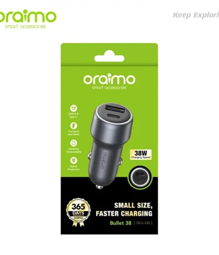 Oraimo chargeur de voiture Charge rapide 38W 48W petite taille OCC-72D