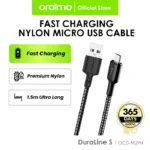 Câble de données Oraimo Android tressé charge rapide 5V 2.1A Micro USB 1.5m OCD-M29N
