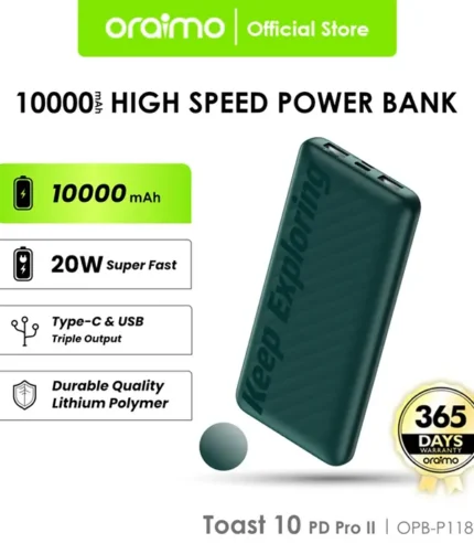 oraimo Toast 10 PD Pro II 10000mAh 20W Power Bank