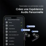 oraimo SpaceBuds Ecouteurs à réduction de bruit ANC 50dB avec personnalisation des commandes vocales