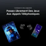 oraimo SpaceBuds Ecouteurs à réduction de bruit ANC 50dB avec personnalisation des commandes vocales