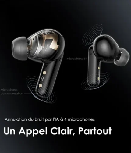 oraimo SpaceBuds Ecouteurs à réduction de bruit ANC 50dB avec personnalisation des commandes vocales