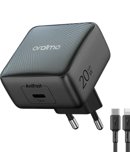 oraimo PowerCube 20 Chic Kit de chargeur mural GaN 20 W avec câble Type-C vers IOS