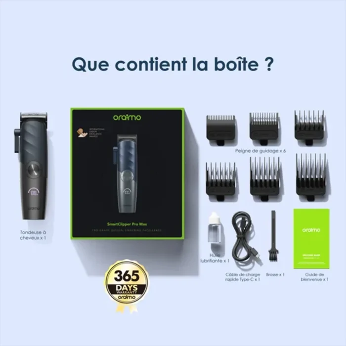 oraimo SmartClipper Pro Max Tondeuse à cheveux professionnelle